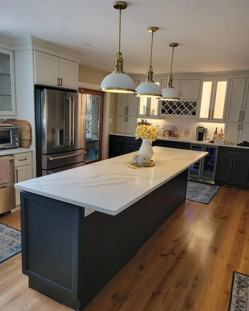 Kitchen island from a secondary angle in a Delpa Builders remodel